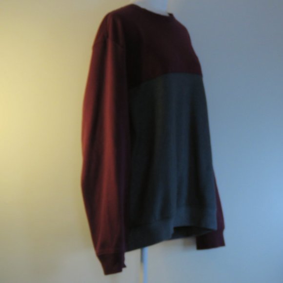 IZOD Advantage Performance Stretch Long Sleeve Gray & Burgundy Shirt Size L C825 - Picture 3 of 7
